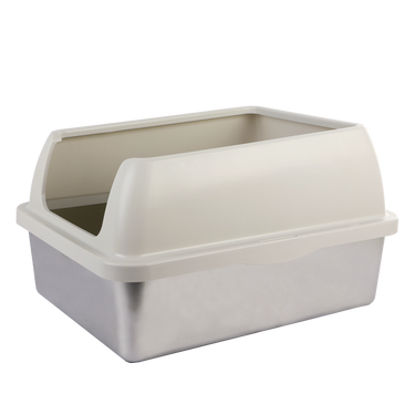 Go Fresh - Enclosed Stainless Steel Cat Litter Box Sand